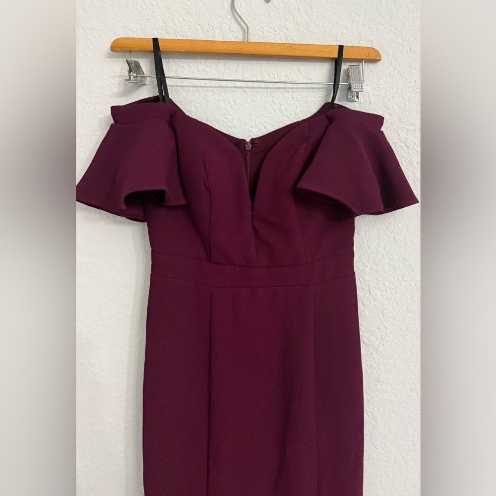 Elegant Off-Shoulder Burgundy Dress